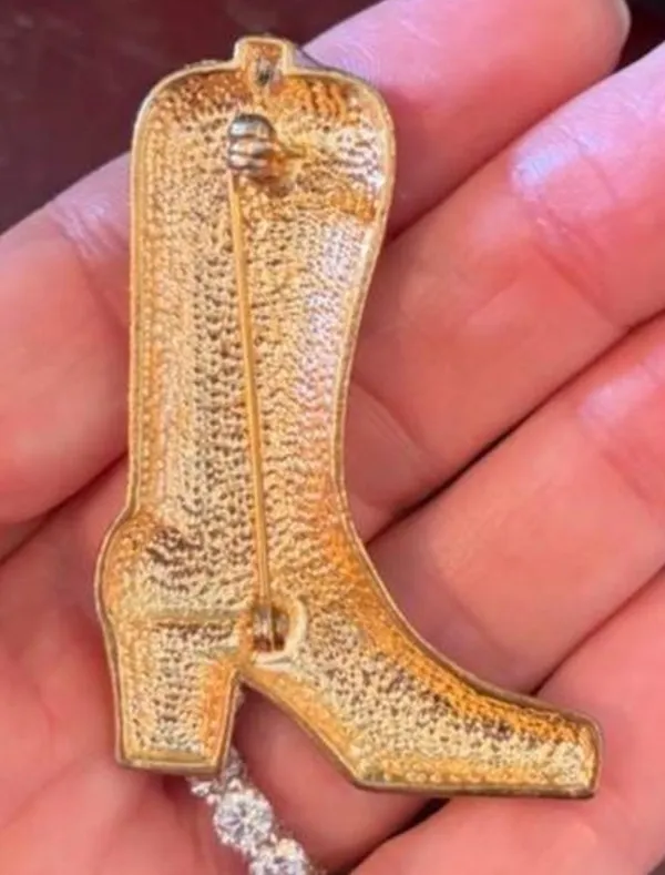 Western Mates Enamel Painted Boot Brooch Purple - Image 3