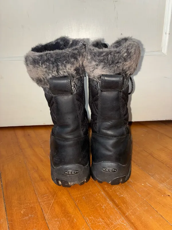 Keen Women's 10 Hoodoo III Waterproof Insulated Leather Boots Faux Fur - Image 2