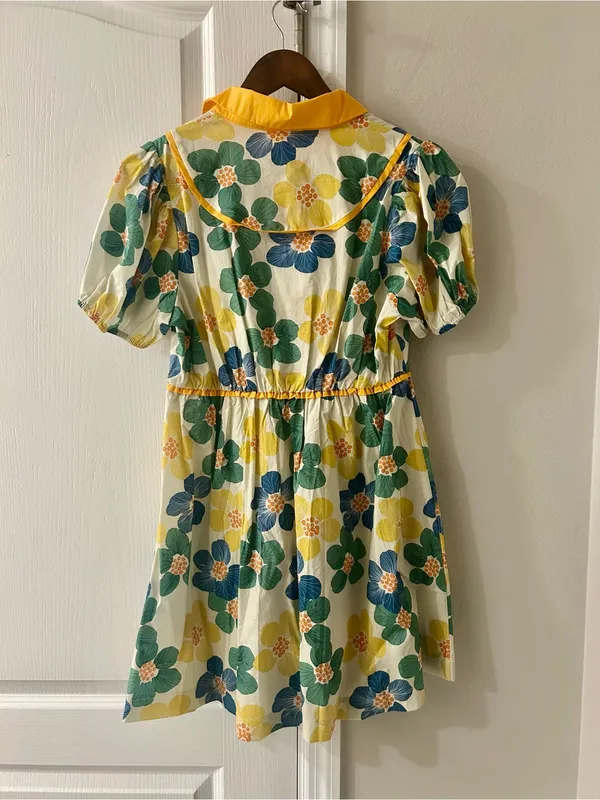 Umgee Yellow Floral Puff-Sleeve Dress - Image 4