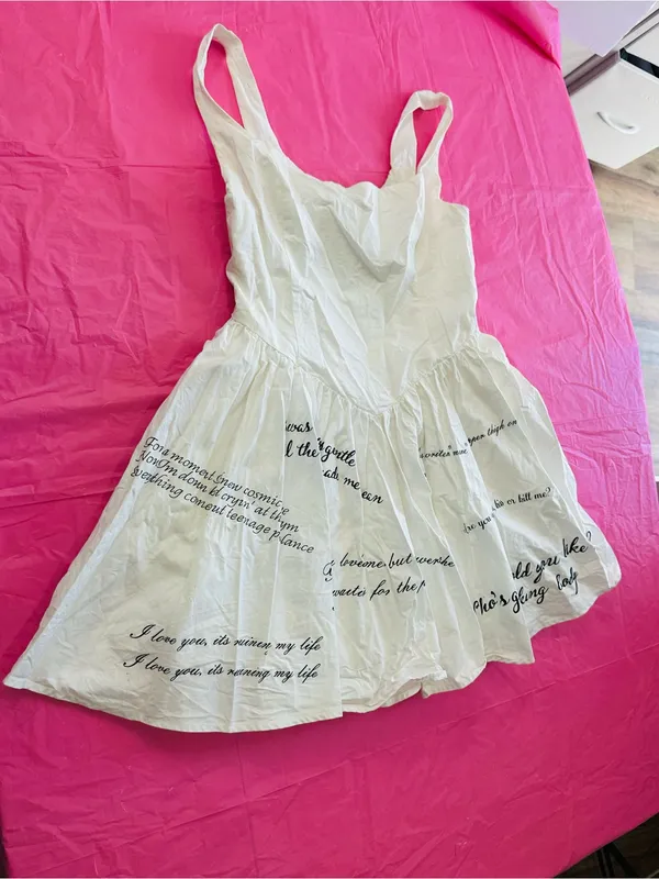 Princess Polly White Sweetheart Mini Dress with Script Detail - Image 5