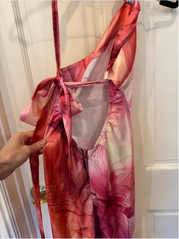 Women's Hello Molly One Shoulder Floral Dress Size 4 Pink Purple - Image 9