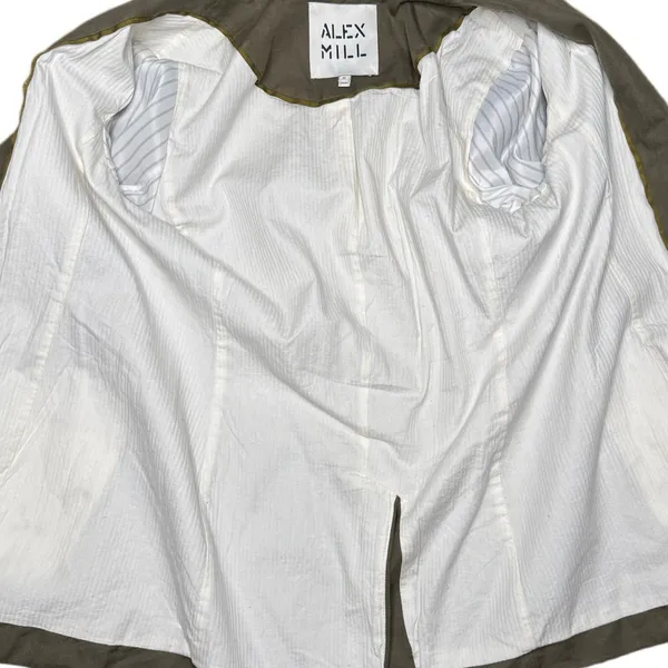 Alex Mill Janine Twill Blazer Army Olive Green Linen Blend Small Jacket $325 - Image 7