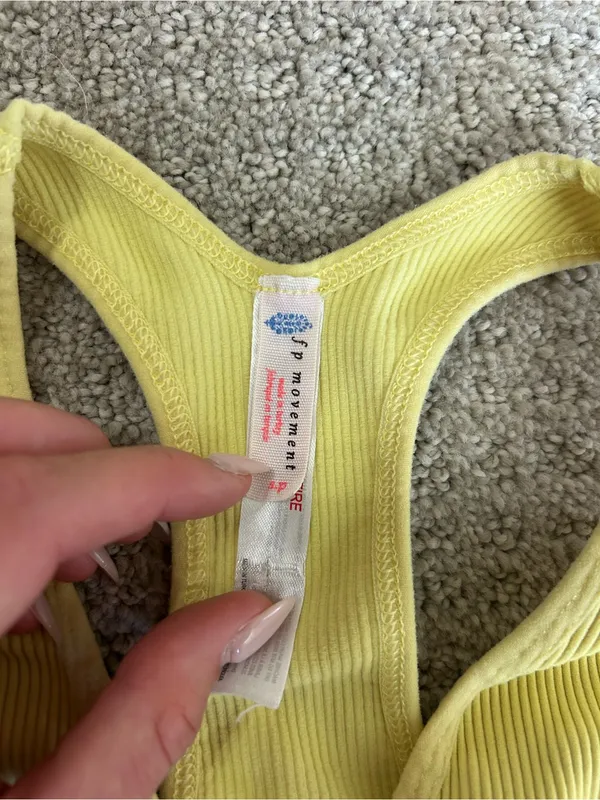 Yellow Free People Movement Tank Size Small! - Image 3