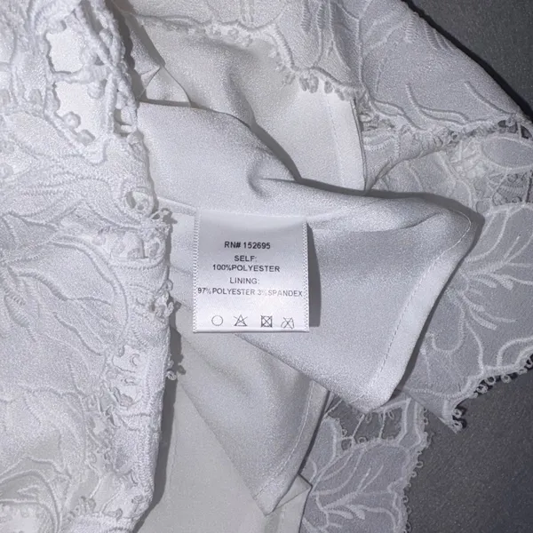 Layered with Love White Lace Mini Dress Bow Straps V-Neck Sleeveless Small NWT - Image 6