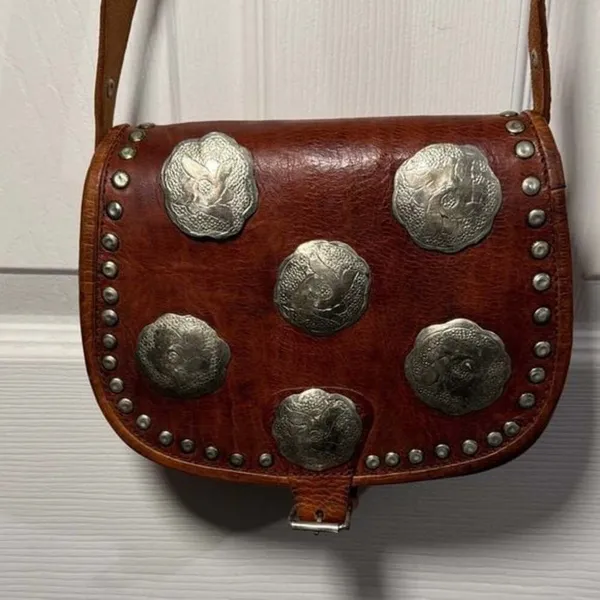Western Leather Saddle Bag Brown - Image 2