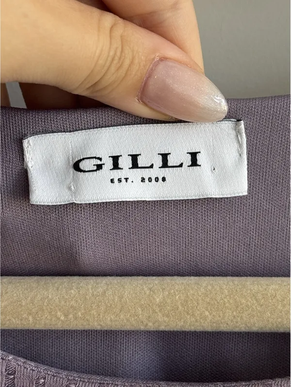 Gilli Ribbed Midi Dress Lavender Side Ruched Sleeveless Bodycon Size L - Image 3