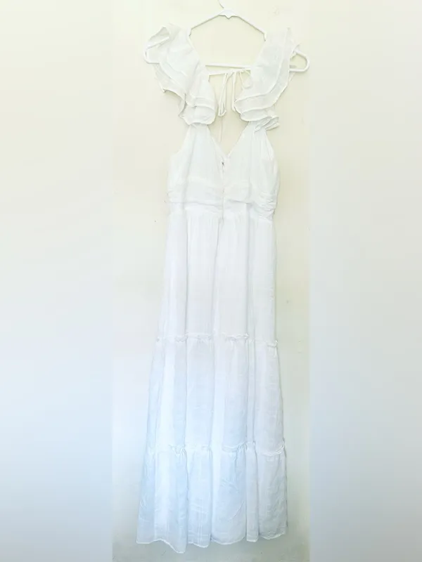 Altard state anna‎ flutter sleeve maxi dress White Sz Medium - Image 3