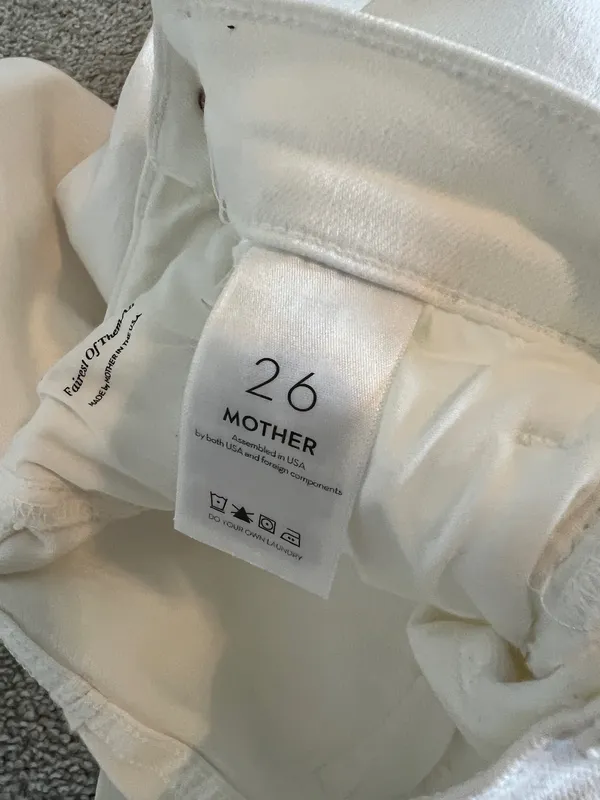 Mother The Hustler Ankle Fray White Jeans Size 26 - Image 12