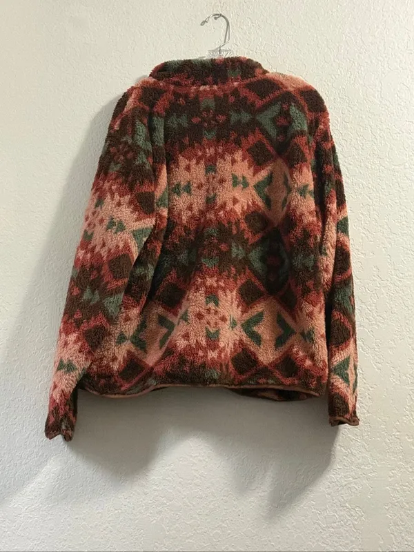 Ariat Women's Plainsview Print Berber Snap Front Sweatshirt XXL 2x Sherpa - Image 3