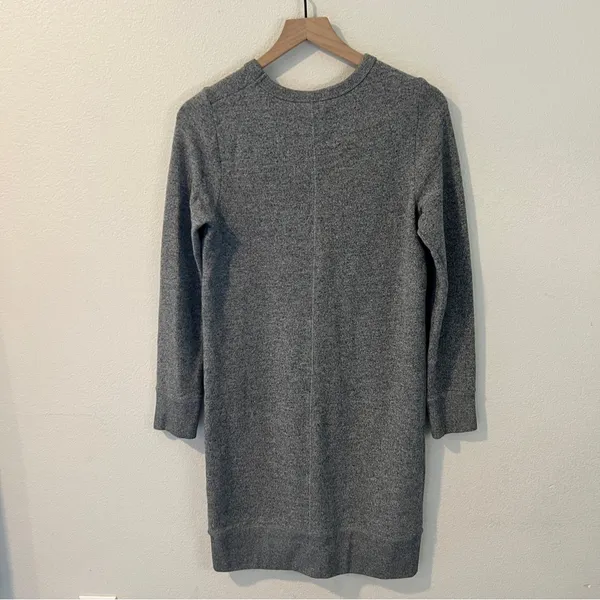 Roots Heather Gray Crew Neck Long Sleeve Plush Sweatshirt Dress Casual Size XS‎ - Image 4