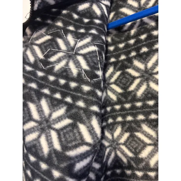 Womens XL Fleece Jacket Black‎ White Snowflake Zip Up Rhinestone Sparkle - Image 6
