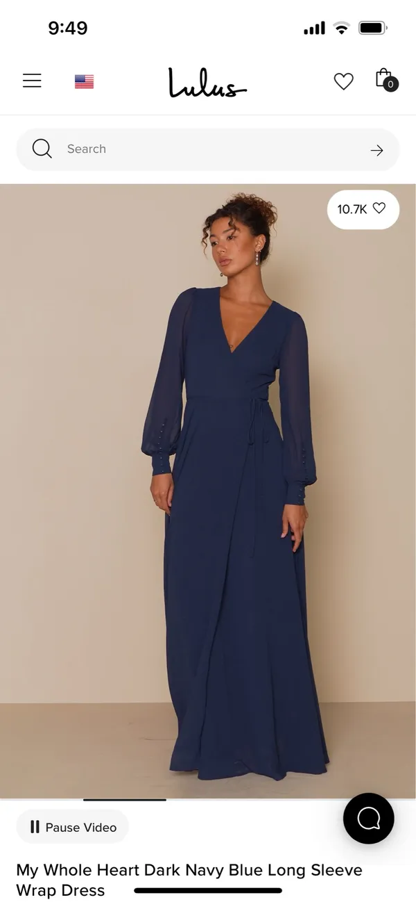 Lulus My Whole Heart Dark Navy Blue Long Sleeve Wrap Dress Size 1X MSRP $99 - Image 7