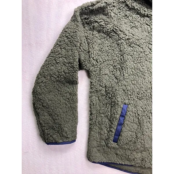 Perch by Blu Pepper Womens 2XL Green Sherpa Fleece Zip Up Hoodie Jacket‎ - Image 3