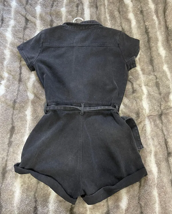 Black Denim Romper - Image 3