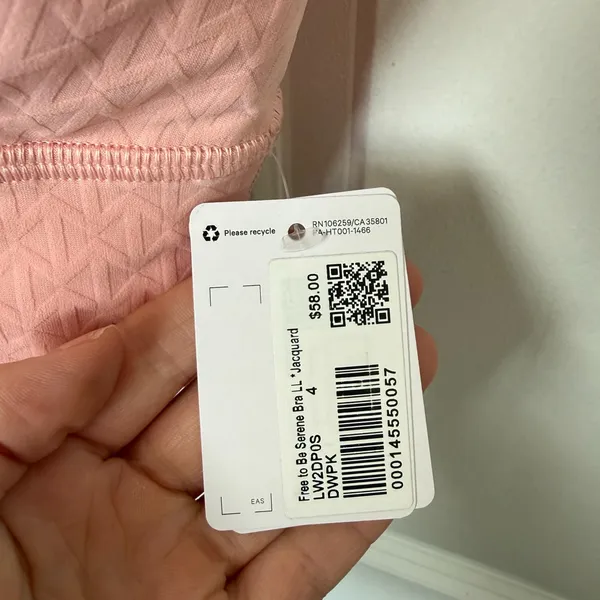 NEW WITH TAGS Lululemon Light Pink Free to Be Serene Long Line Sports Bra - Image 6