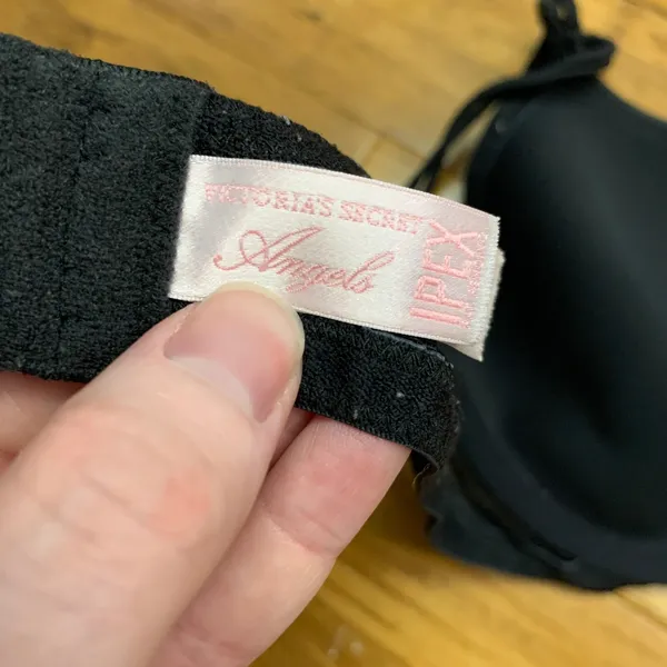Victoria's Secret Angels Black‎ Lace Trim Bra Women's Size 36D 3/4 Cup Y2K Sexy - Image 5
