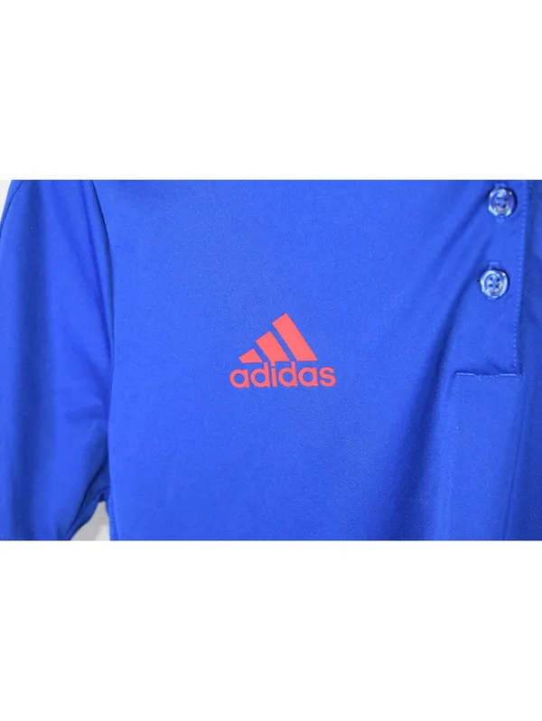 Adidas Kansas Jayhawks Polo Womens Medium Blue Red Contrast Collar Team Logo - Image 4