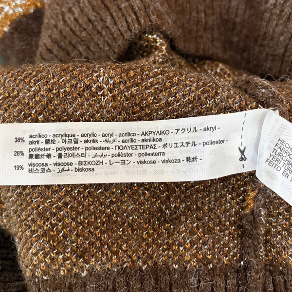 ZARA Western Cosmic Cowboy Boots Stars Jacquard Sweater Metallic Crewneck Small‎ - Image 13