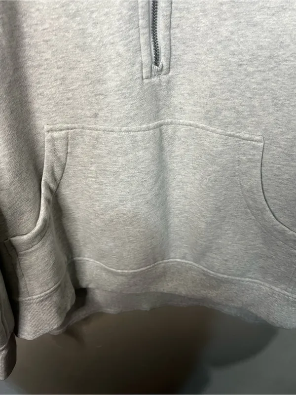 Lululemon Oversized Scuba Half Zip Funnel Neck Heathered Grey Long Sweater - Image 6