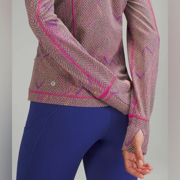 Lululemon Swiftly Tech Long Sleeve 2.0 Chevron Herringbone Magenta Purple Size 2 - Image 10