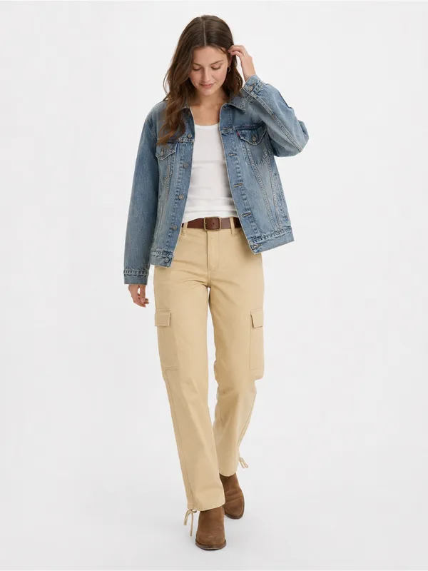 Levi’s ’94 Baggy Cargo Pants Size 29 Khaki Tan Mid Rise Straight Leg Y2K Utility - Image 4