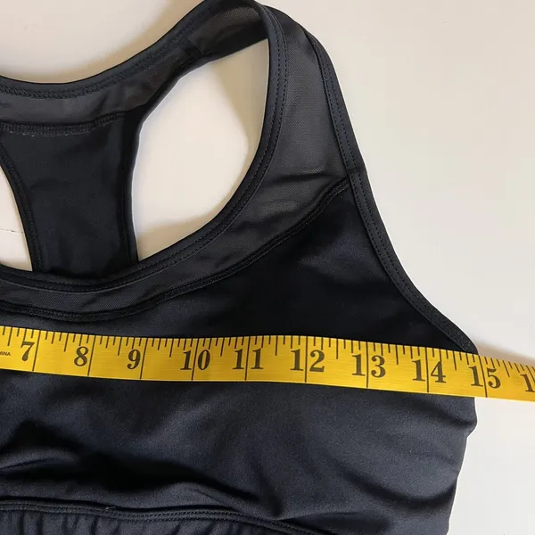 MARIKA TEK Padded Exercise Bra Black Cutout Mesh Racer Back Womens Size Medium - Image 6
