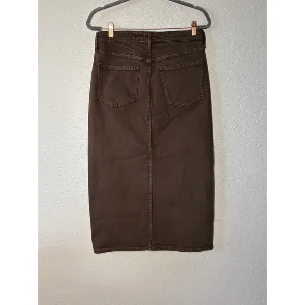 GAP Brown Midi Denim Skirt Sz 28/6 Boho Preppy - Image 7