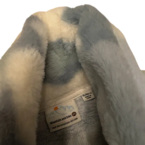 Mountain and Isles Blue Cream Half Zip Sherpa Fleece Pullover Oversized XL EUC - Image 7