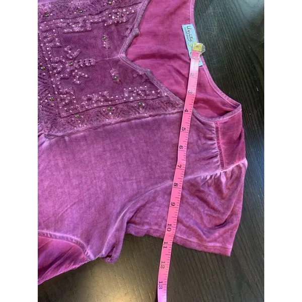 Unity World Wear Whimsygoth Sequin Boho‎ Tunic Women's Small Purple Top Blouse - Image 13