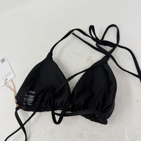 Quince Italian Triangle Bikini Top Black NEW Womens Small‎ - Image 4