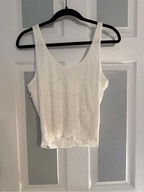 Free People Cosette Corset Tank Blouse White - Image 3