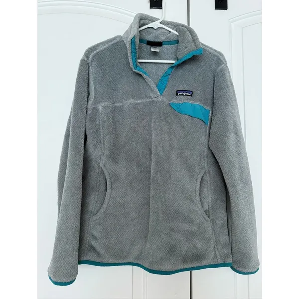 Patagonia Re-Tool Snap-T Fleece Pullover Feather Grey w/Teal Detail Pullover SM - Image 2