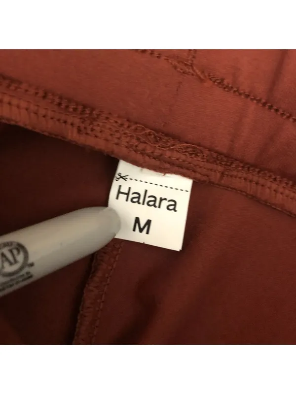 Halara Mid Rise Drawstring Casual Tapered Pants with Pockets Rust Red M - Image 5