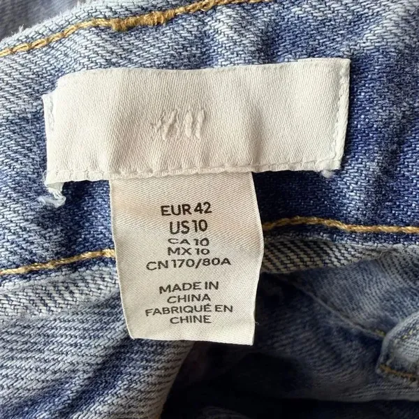 H&M Button Fly Straight Leg Jeans Size 10 - Image 5