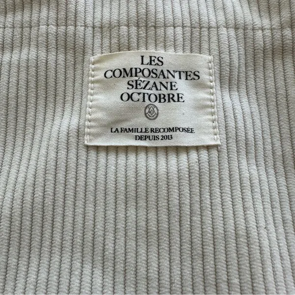 Sezane Corduroy Tote bag beige Velvet Striped - Image 2