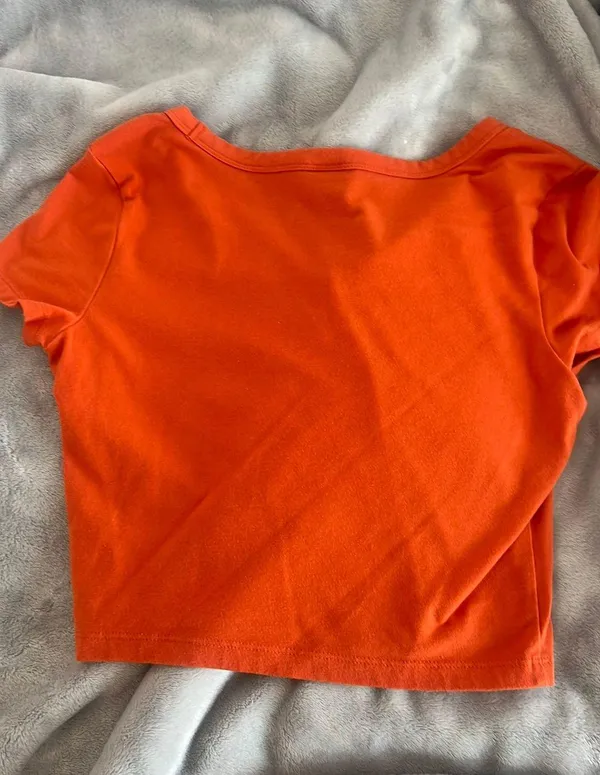 Wild Fable Cropped Orange Shirt - Image 2