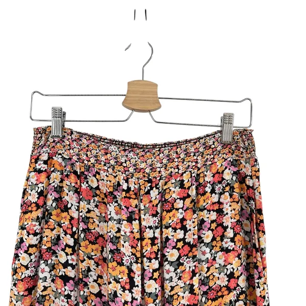 Maaji Wide Leg Pants Calico Floral Print Viscose Orange‎ Black Size Medium - Image 3