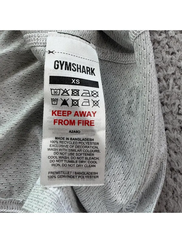 Gymshark Women’s XS White Breathable Mesh Training T-Shirt Athletic Gym Tee Slim - Image 5