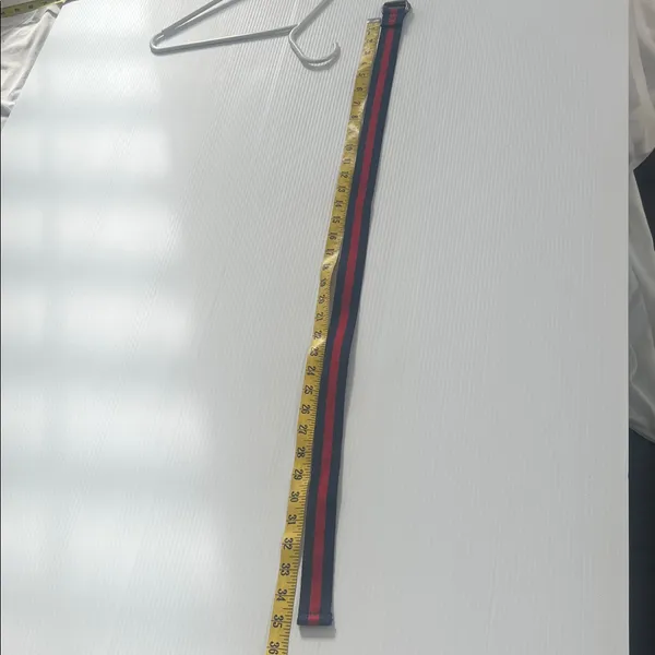 Vintage Ralph Lauren Polo Women's Red/Blue Stripe Double D Ring Preppy Belt - Image 6