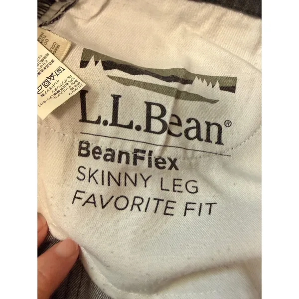 L.L.Bean BeanFlex Skinny Jeans Favorite Fit Dark Charcoal Wash 10P Cabincore - Image 5