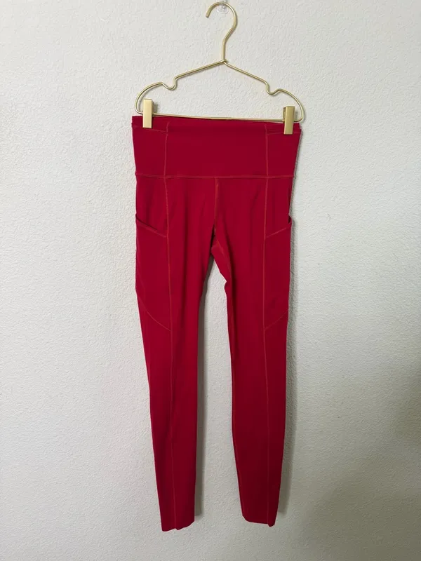 Lululemon Fast and Free Tight 28" *Non Reflective‎ Dark Red Womens Size 4 - Image 3