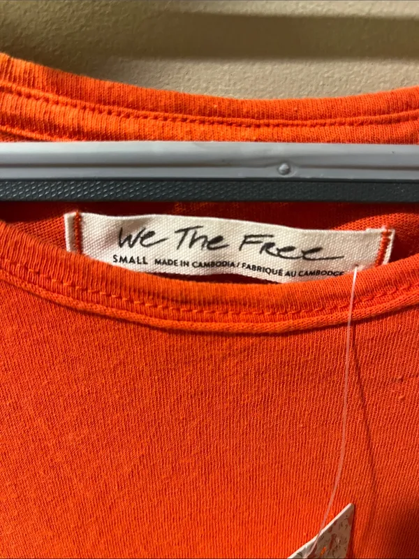 We The Free Vibrant Orange Peplum Sleeveless Top - Image 2