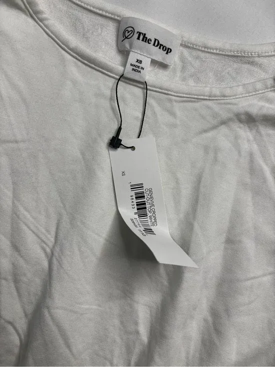 White Short Sleeve Cutout Crop Top Size XS - Image 3