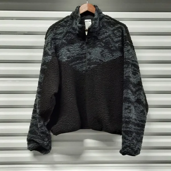 Reebok Core 10 Oversized Sherpa Jacket Womens Large Black Cozy Outdoor Fall - Image 5