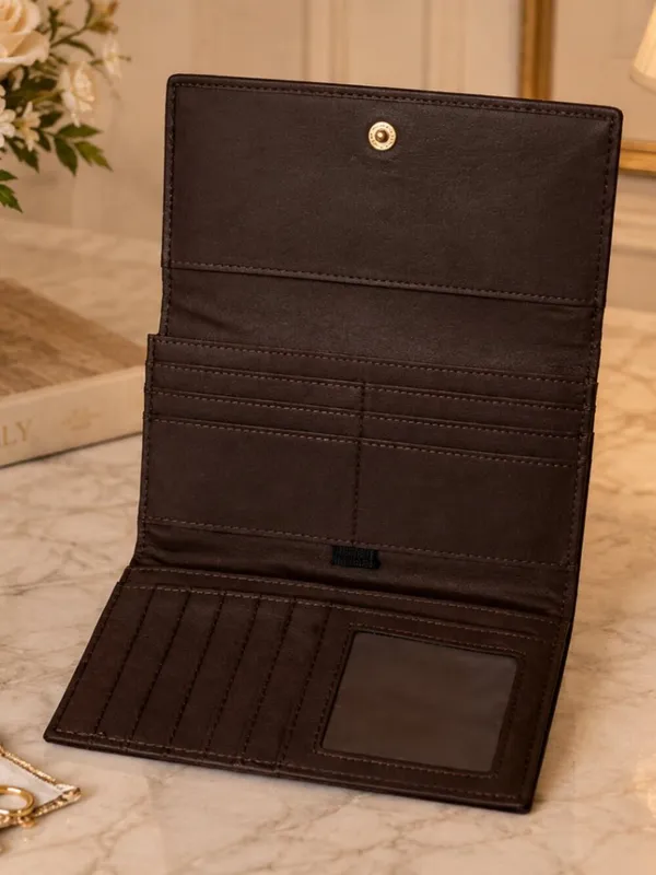 Liz Claiborne Brown Wallet Clutch Organizer Snap Closure - Image 6