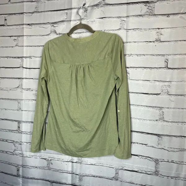 Lauren Ralph Lauren Green Button Blouse Longsleeve S Y2K Preppy Minimal Slim Fit - Image 9