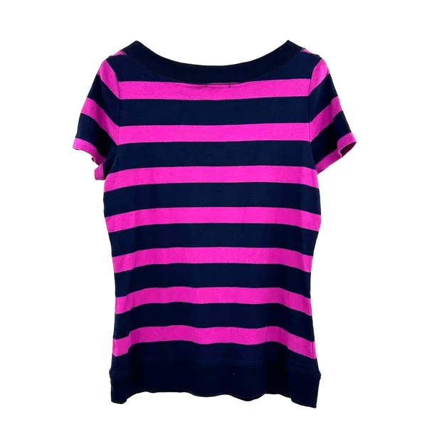 Lauren by Ralph Lauren‎ Size Large Shirt Black Pink Striped Edgy Punk Emo - Image 2