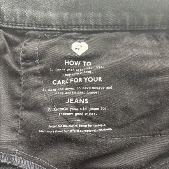 Madewell Roadtripper‎ Stovepipe Jeans Faded Black Straight Leg 26P Petite - Image 3
