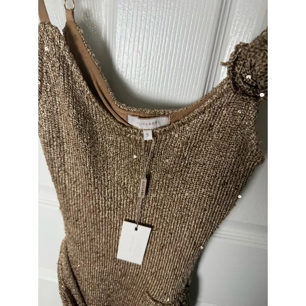 JLUXLABEL Gold Golden Dusk Sequin Dress S - Image 9