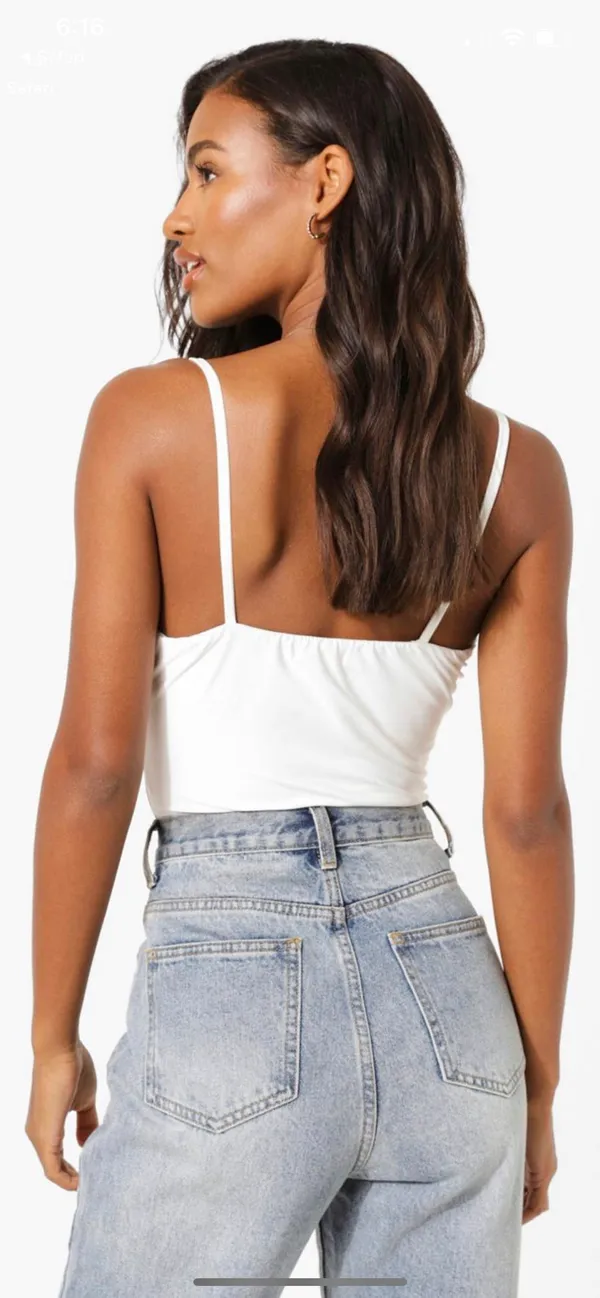 Boohoo Double Layer White Bodysuit - Image 2